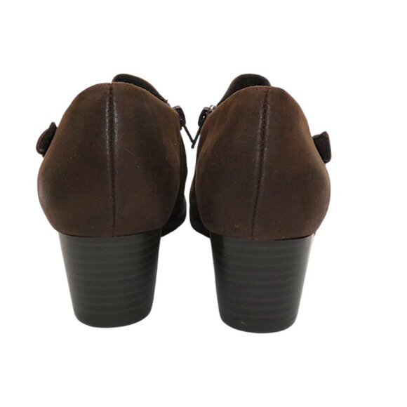 Wear Ever Ramsee Brown Ruched Buckle Booties Goblincore Librarian Nomadic Sz 6 - Picture 5 of 10